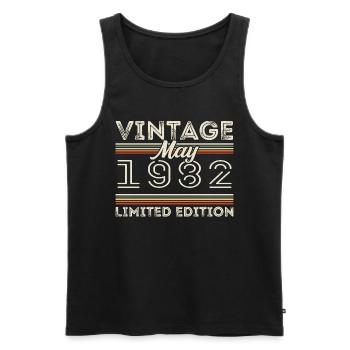Mai 1982 Anniversaire 1982, Légendaire depuis mai 1982 - Débardeur bio Premium Homme - noir - Devant - Michal (187cm)