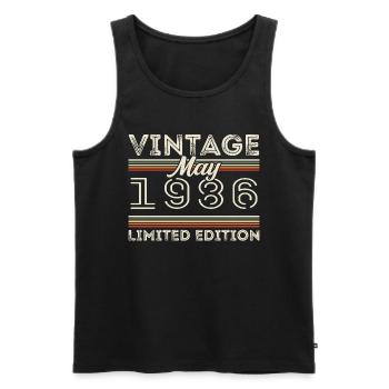 Mai 1986 Anniversaire 1986, Légendaire depuis mai 1986 - Débardeur bio Premium Homme - noir - Devant - Michal (187cm)