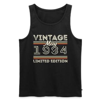 Mai 1984 Anniversaire 1984, Légendaire depuis mai 1984 - Débardeur bio Premium Homme - noir - Devant - Michal (187cm)