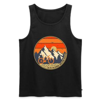 ich hasse menschen Biken | Geschenkidee - Männer Premium Bio Tank Top - Schwarz - Vorne - Michal (187cm)
