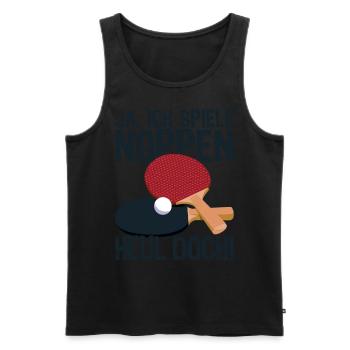Ja ich spiele Noppen heul doch! Material Spieler - Männer Premium Bio Tank Top - Schwarz - Vorne - Michal (187cm)