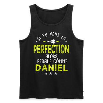 daniel si tu veux la perfection à vélo cycliste - Débardeur bio Premium Homme - noir - Devant - Michal (187cm)