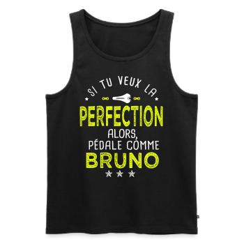 bruno si tu veux la perfection à vélo cycliste - Débardeur bio Premium Homme - noir - Devant - Michal (187cm)