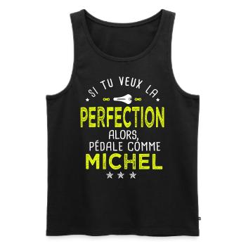 michel si tu veux la perfection à vélo cycliste - Débardeur bio Premium Homme - noir - Devant - Michal (187cm)