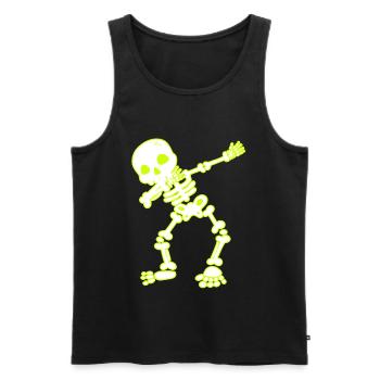 Halloween Dab Dance Skelett I Dabbender Geist - Männer Premium Bio Tank Top - Schwarz - Vorne - AI Model Male 178 light (178cm)