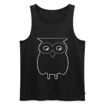 NachtEulen-Skizze - Männer Premium Bio Tank Top - Schwarz - Vorne - Michal (187cm)