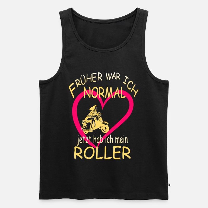 I Love Retro Roller - Männer Premium Bio Tank Top - Schwarz