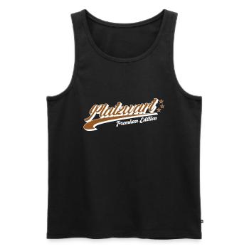 Platzwart Retro Schriftzug - Männer Premium Bio Tank Top - Schwarz - Vorne - Michal (187cm)