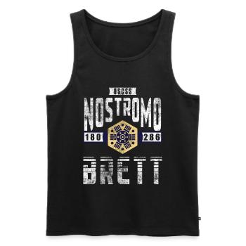 Alien Nostromo Besatzungsrang Brett - Männer Premium Bio Tank Top - Schwarz - Vorne - AI Model Male 178 light (178cm)