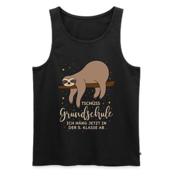 Grundschule Abschluss 5. Klasse Schule Faultier - Männer Premium Bio Tank Top - Schwarz - Vorne - AI Model Male 178 light (178cm)
