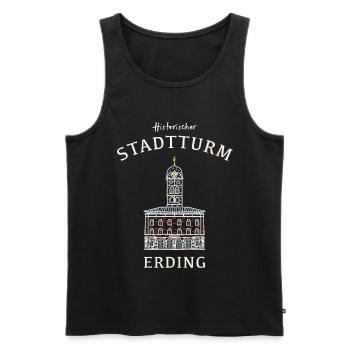 Erding kultiger Stadtturm, Bayern, Deutschland - Männer Premium Bio Tank Top - Schwarz - Vorne - AI Model Male 178 light (178cm)