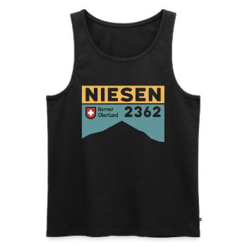 Niesen Wandern Wanderung Treppenlauf Höhe Souvenir - Männer Premium Bio Tank Top - Schwarz - Vorne - AI Model Male 178 light (178cm)