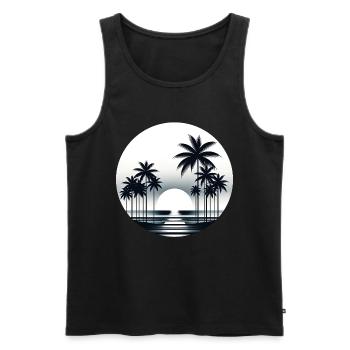 Ruhige Tropendämmerung - Männer Premium Bio Tank Top - Schwarz - Vorne - AI Model Male 178 light (178cm)