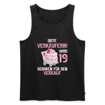 19 Geburtstag Verkäuferin Verkauf 19 Jahre Spruch - Männer Premium Bio Tank Top - Schwarz - Vorne - Michal (187cm)