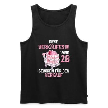 28 Geburtstag Verkäuferin Verkaufen Verkauf Spruch - Männer Premium Bio Tank Top - Schwarz - Vorne - Michal (187cm)