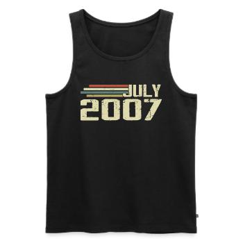 Geburtstag Juli 2007 Jahr 2007 Juli Jahrgang 2007 - Männer Premium Bio Tank Top - Schwarz - Vorne - AI Model Male 178 light (178cm)