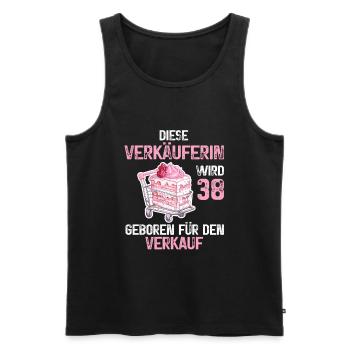 38 Geburtstag Verkäuferin 38 Jahre Verkauf Spruch - Männer Premium Bio Tank Top - Schwarz - Vorne - Michal (187cm)