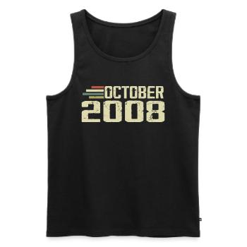 October 2008 - Geburtstag im Oktober 2008 - Männer Premium Bio Tank Top - Schwarz - Vorne - AI Model Male 178 light (178cm)