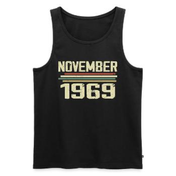 Vintage November 1969 vintage retro November 1969 - Men's Premium Organic Tank Top - black - Front - Michal (187cm)