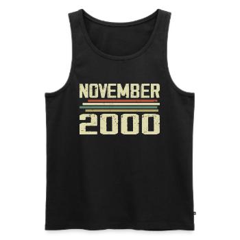 Vintage November 2000 Vintage Retro November 2000 - Men's Premium Organic Tank Top - black - Front - Michal (187cm)