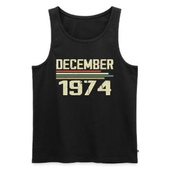 December 1974 Vintage Retro Birthday - Men's Premium Organic Tank Top - black - Front - Michal (187cm)