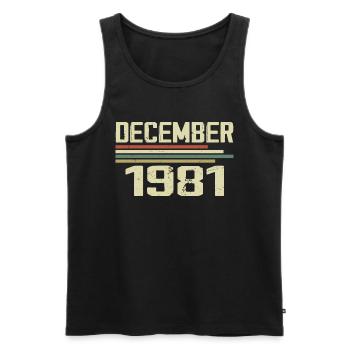 Décembre 1981 Vintage Vintage Rétro Anniversaire - Débardeur bio Premium Homme - noir - Devant - Michal (187cm)