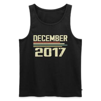 Dezember 2017 Jahrgang Vintage Retro Geburtstag - Männer Premium Bio Tank Top - Schwarz - Vorne - Michal (187cm)