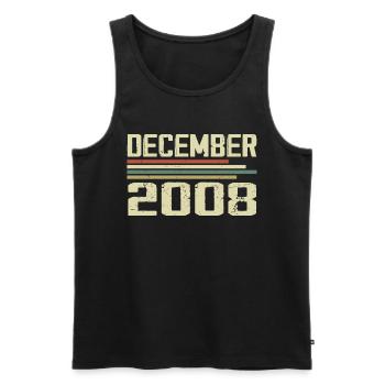 December 2008 Vintage Vintage Retro Birthday - Men's Premium Organic Tank Top - black - Front - AI Model Male 178 light (178cm)