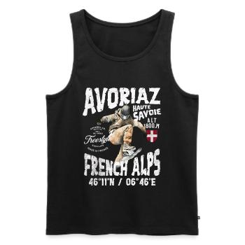 Skateboardeur dans la Haute Savoie - Débardeur bio Premium Homme - noir - Devant - Michal (187cm)