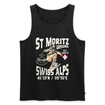 Swiss alpine and mountain skateboarder - Men's Premium Organic Tank Top - black - Front - AI Model Male 178 light (178cm)