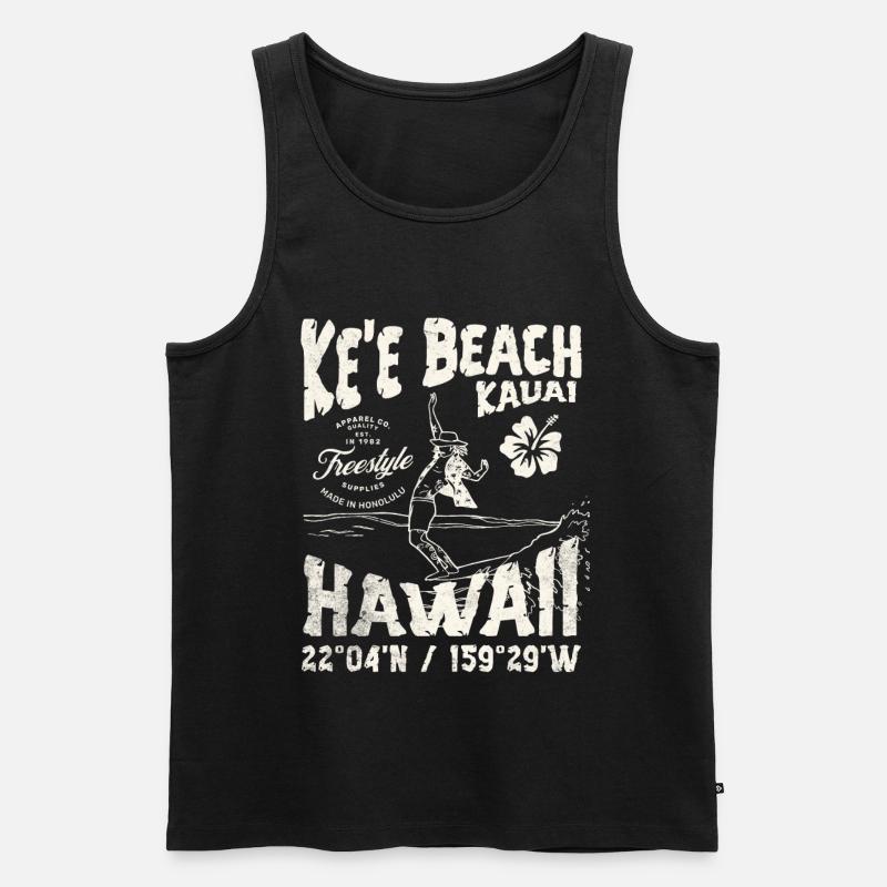 Aloha Surfbrett Hawaii Design - Männer Premium Bio Tank Top - Schwarz