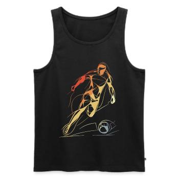 Croquis de joueur de football vintage - Débardeur bio Premium Homme - noir - Devant - AI Model Male 178 light (178cm)