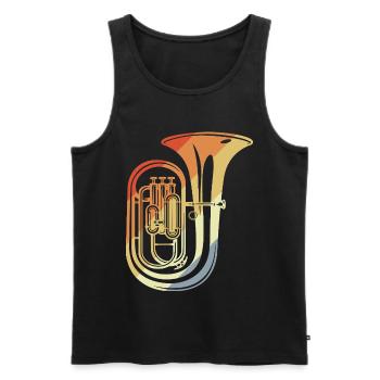 90er Jahre Tuba Skizze - Männer Premium Bio Tank Top - Schwarz - Vorne - Michal (187cm)