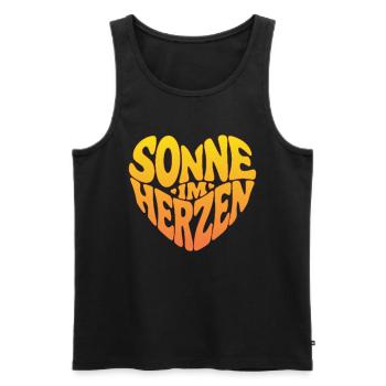 Sonne im Herzen - Männer Premium Bio Tank Top - Schwarz - Vorne - Michal (187cm)