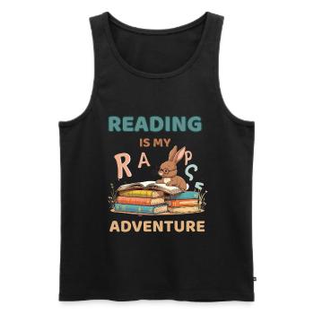 Lesen ist meine Abenteuer Leidenschaft - Männer Premium Bio Tank Top - Schwarz - Vorne - Michal (187cm)