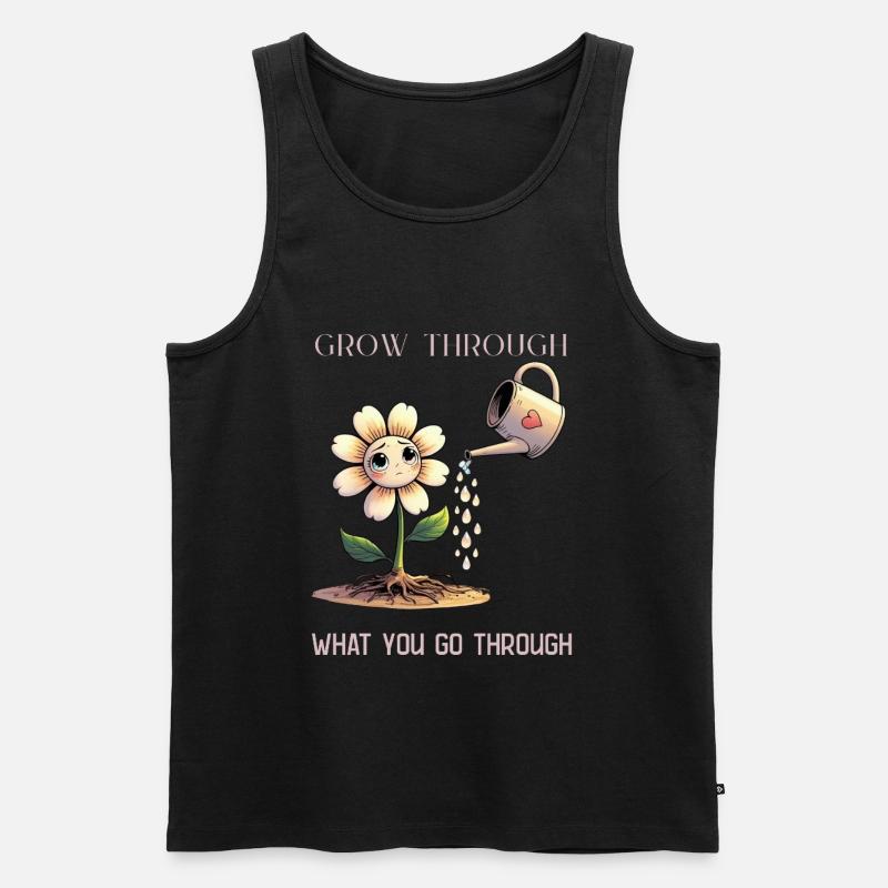 Selbstliebe wächst mit jeder Träne - Männer Premium Bio Tank Top - Schwarz