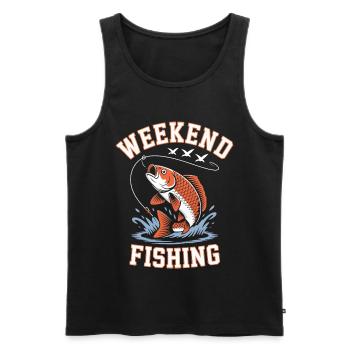 Weekend Fishing Splash T-shirt Design - Men's Premium Organic Tank Top - black - Front - Michal (187cm)