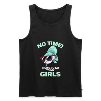 Guppy Fisch Aquarium Aquarianer Zierfisch Zucht  - Männer Premium Bio Tank Top - Schwarz - Vorne - AI Model Male 178 light (178cm)