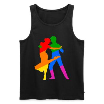 Gay Tango Argentino - Débardeur bio Premium Homme - noir - Devant - AI Model Male 178 light (178cm)