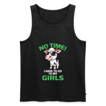 Vache Agriculteur Dictons Ferme Agriculture Bovins - Débardeur bio Premium Homme - noir - Devant - Michal (187cm)