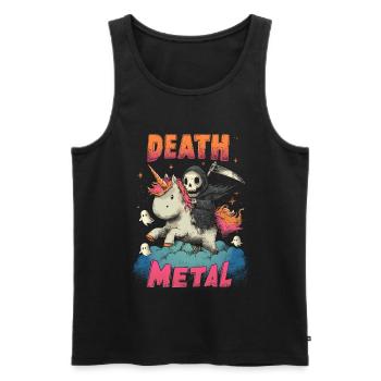 Einhorn Metal - Männer Premium Bio Tank Top - Schwarz - Vorne - AI Model Male 178 light (178cm)