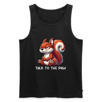 Talk to the Paw Squirrel Squirrel Rodent - Men's Premium Organic Tank Top - black - Front - Michal (187cm)