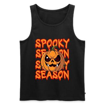 Halloween Citrouille Spooky Saison Citrouille Creepy - Débardeur bio Premium Homme - noir - Devant - AI Model Male 178 light (178cm)