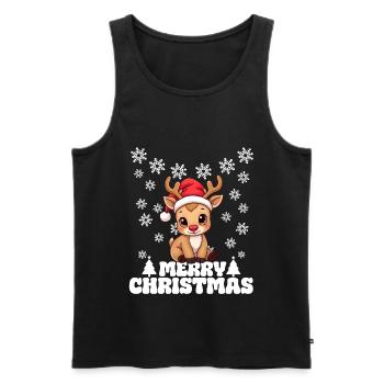 Reindeer - Merry Christmas - Men's Premium Organic Tank Top - black - Front - Michal (187cm)