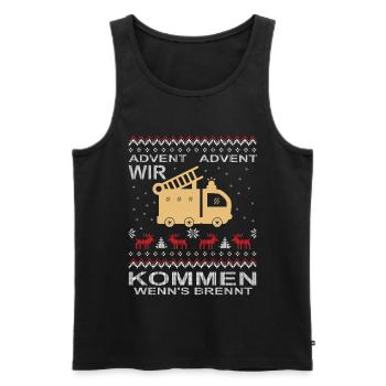  Feuerwehr Advent Weihnachten - Männer Premium Bio Tank Top - Schwarz - Vorne - AI Model Male 178 light (178cm)