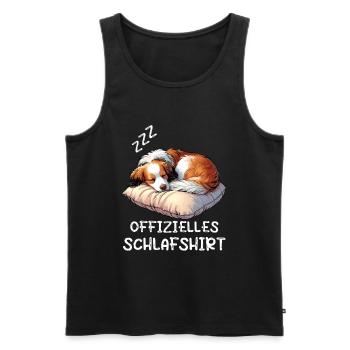 Offizielles Schlafshirt Kooikerhondje Hondje  - Männer Premium Bio Tank Top - Schwarz - Vorne - Michal (187cm)