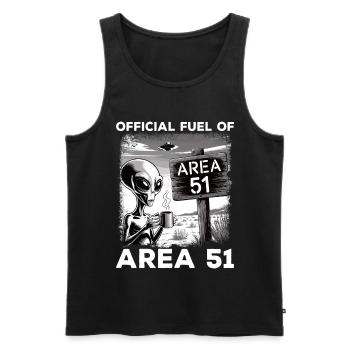Lustige Area 51 Außerirdische UFO Kaffee Liebhaber - Männer Premium Bio Tank Top - Schwarz - Vorne - AI Model Male 178 light (178cm)