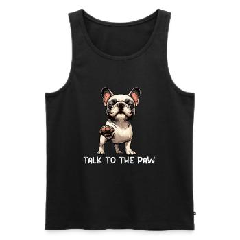 Talk to the Paw French Bulldog Frenchie - Men's Premium Organic Tank Top - black - Front - Michal (187cm)