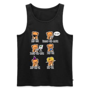 Cute Bear Friends - Little Bears Have Jobs! - Men's Premium Organic Tank Top - black - Front - AI Model Male 178 light (178cm)