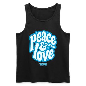 PEACE LOVE #3 - let's talk - Men's Premium Organic Tank Top - black - Front - AI Model Male 178 light (178cm)